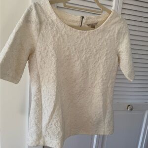 Banana Republic Cream Textured Blouse